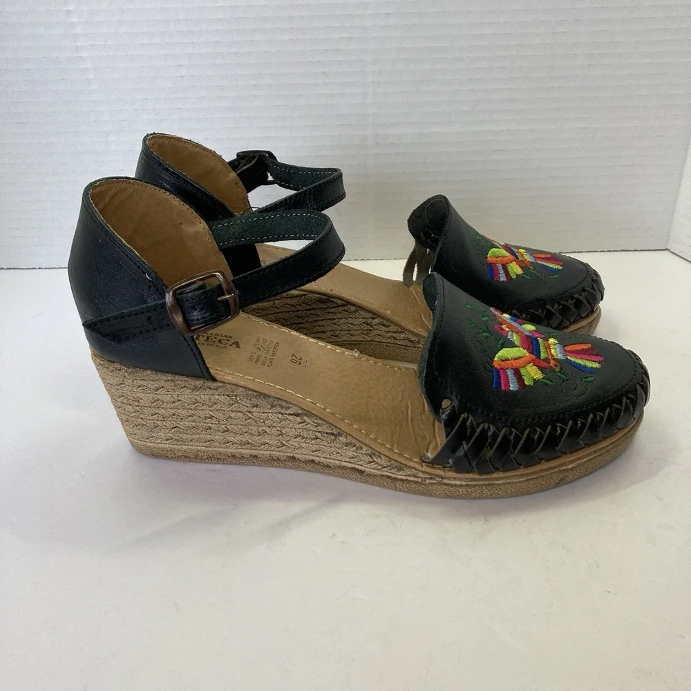 Artesanias Azteca‎ Mexican Wedge Size 9 US/26 MX Boho- Hippie Huarache Mexicano